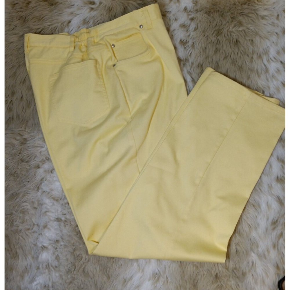 Drapers & Damons Women's Size 14 Yellow Straight Leg Zip-Front Lightweight Jeans